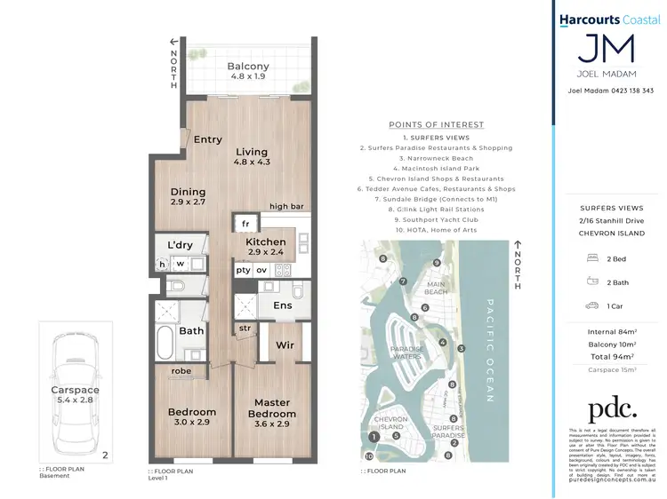 Floorplan of Homely apartment listing, 2/16 Stanhill Drive, Chevron Island QLD 4217