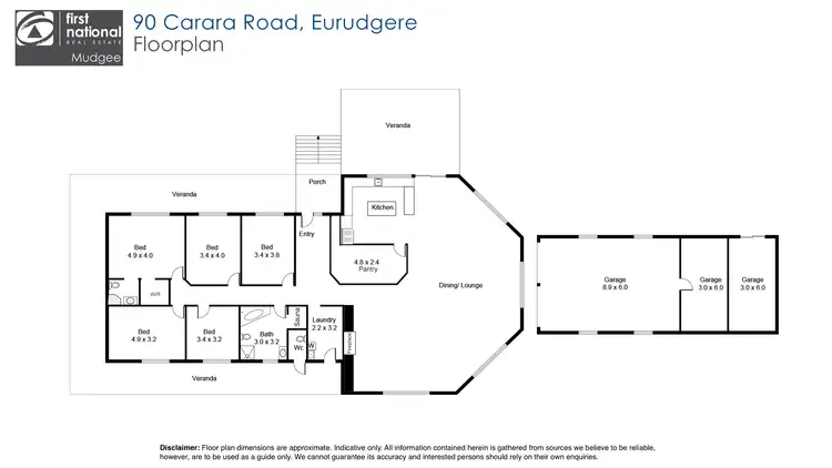 Floorplan of Homely rural property listing, 90 Carara Road, Mudgee NSW 2850
