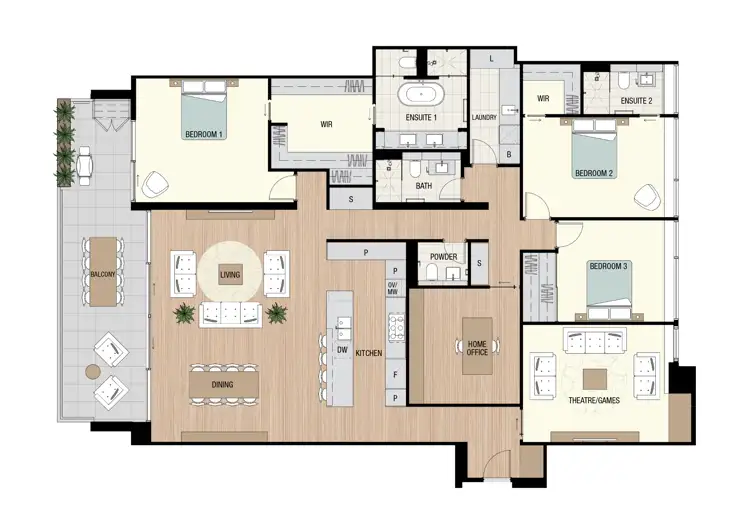Floorplan of Homely apartment listing, 320/1 Finishline View, Floreat WA 6014