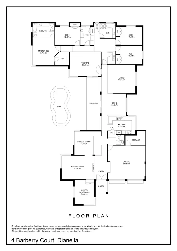 Floorplan of Homely house listing, 4 Barberry Court, Dianella WA 6059