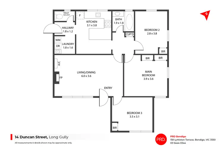 Floorplan of Homely house listing, 14 Duncan Street, Long Gully VIC 3550