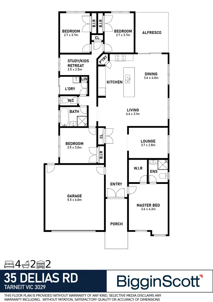 Floorplan of Homely house listing, 35 DELIAS ROAD, Tarneit VIC 3029