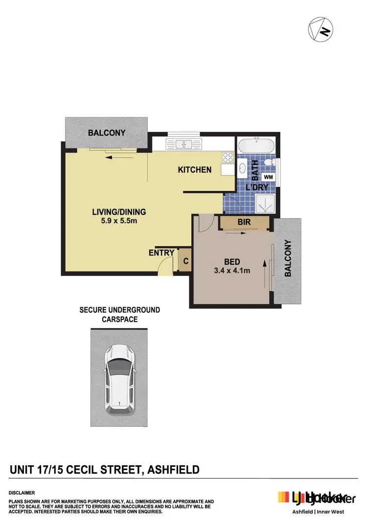 Floorplan of Homely unit listing, 17/15 Cecil Street, Ashfield NSW 2131