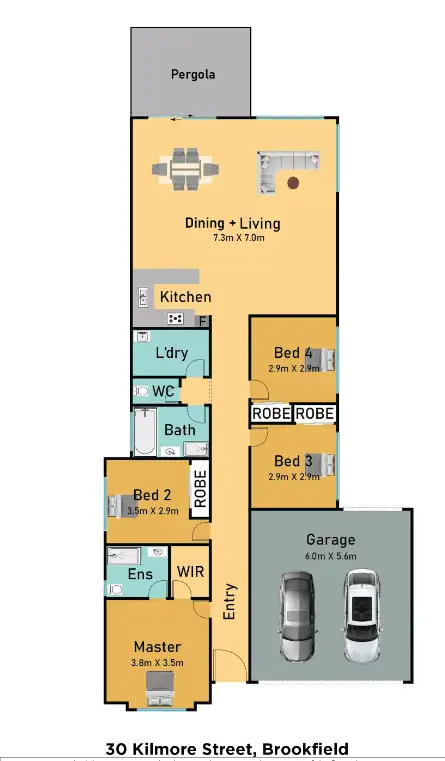 Floorplan of Homely house listing, 30 Kilmore Street, Brookfield VIC 3338