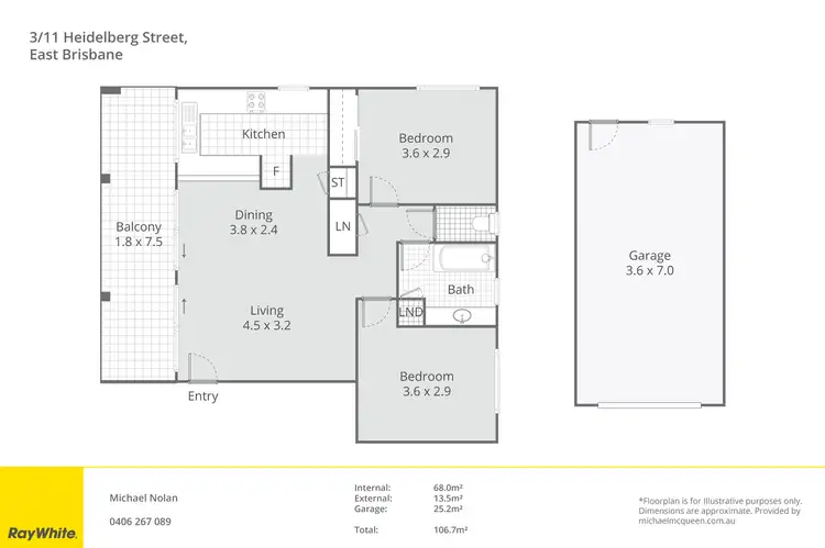 Floorplan of Homely apartment listing, 3/11 Heidelberg Street, East Brisbane QLD 4169