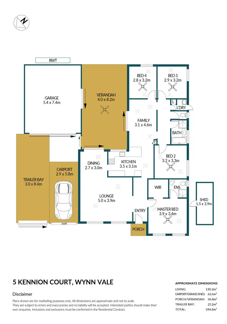 Floorplan of Homely house listing, 5 Kennion Court, Wynn Vale SA 5127