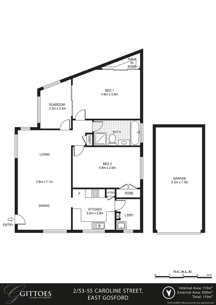 Floorplan of Homely unit listing, 2/53-55 Caroline Street, East Gosford NSW 2250