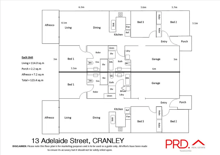 Floorplan of Homely block of units listing, 13 Adelaide Street, Cranley QLD 4350