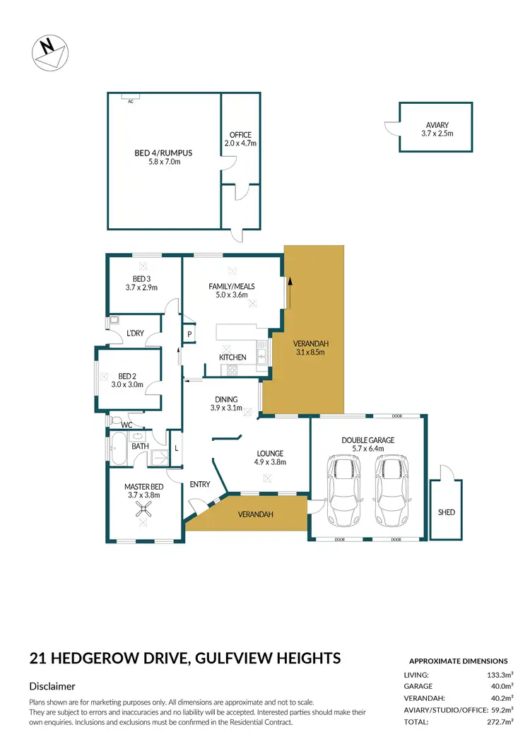 Floorplan of Homely house listing, 21 Hedgerow Drive, Gulfview Heights SA 5096