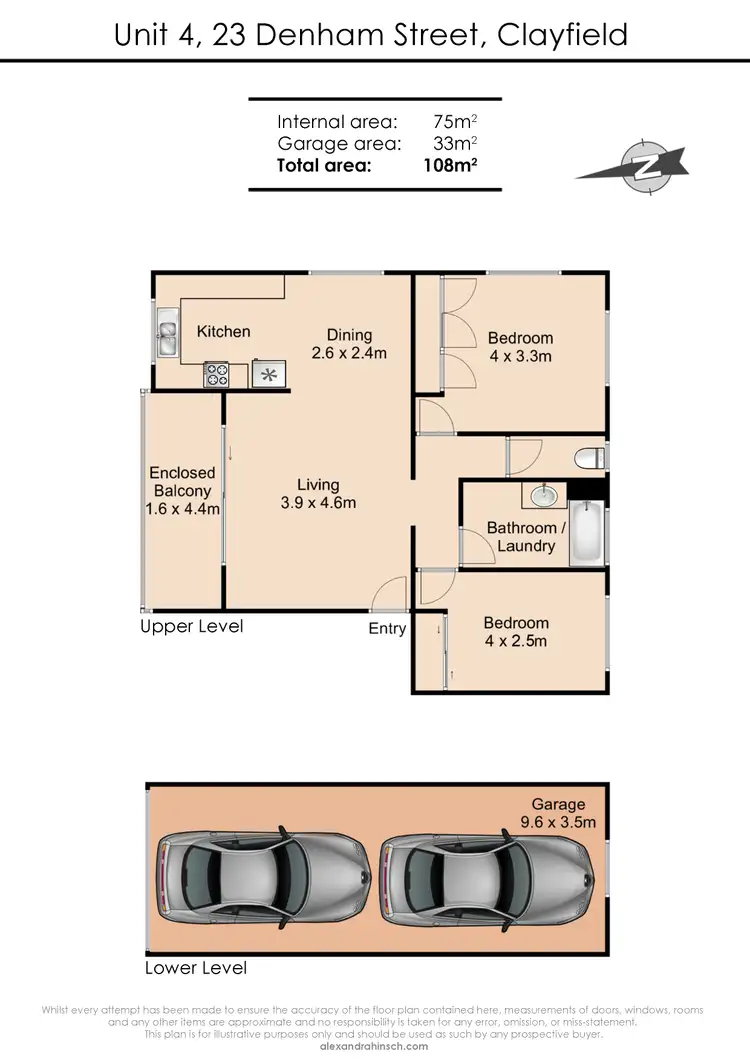 Floorplan of Homely unit listing, 4/23 Denham Street, Clayfield QLD 4011