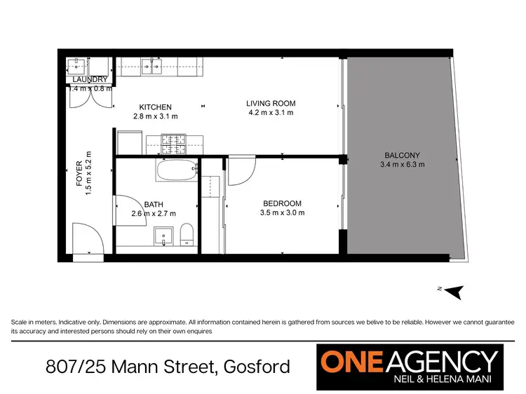 Floorplan of Homely apartment listing, 807/25 Mann Street, Gosford NSW 2250