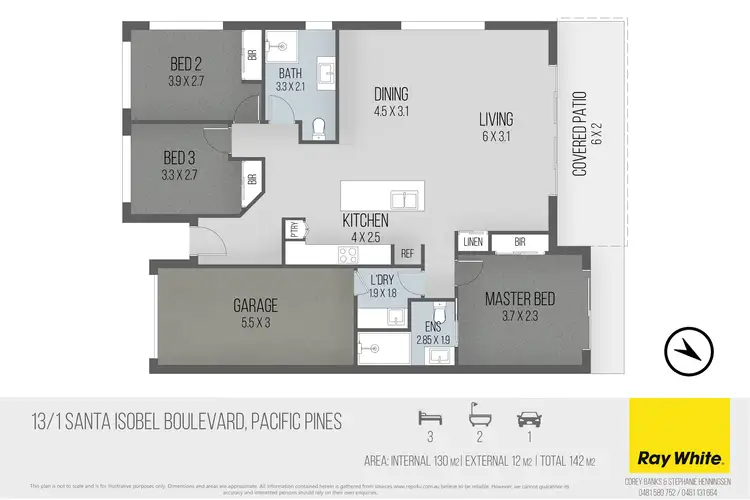 Floorplan of Homely semi-detached listing, 13/1 Santa Isobel Boulevard, Pacific Pines QLD 4211