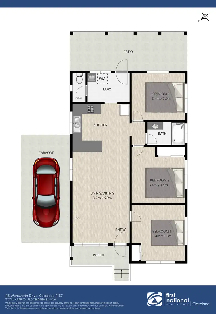 Floorplan of Homely house listing, 45 Wentworth Drive, Capalaba QLD 4157