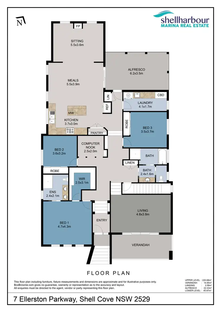 Floorplan of Homely house listing, 7 Ellerston Parkway, Shell Cove NSW 2529