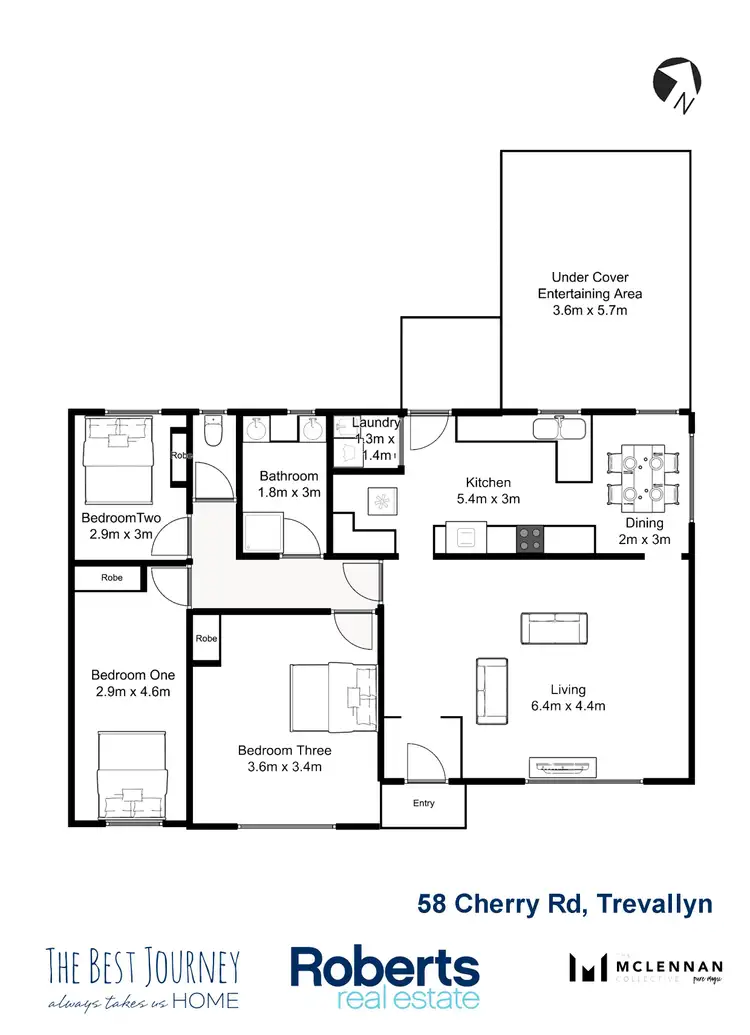 Floorplan of Homely house listing, 58 Cherry Road, Trevallyn TAS 7250