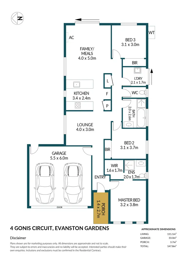 Floorplan of Homely house listing, 4 Gonis Circuit, Evanston Gardens SA 5116