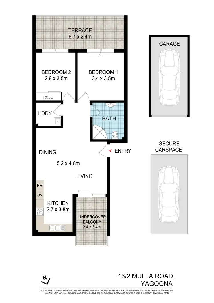 Floorplan of Homely apartment listing, 16/2 Mulla Road, Yagoona NSW 2199