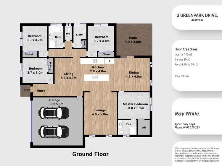 Floorplan of Homely house listing, 3 Greenpark Drive, Crestmead QLD 4132