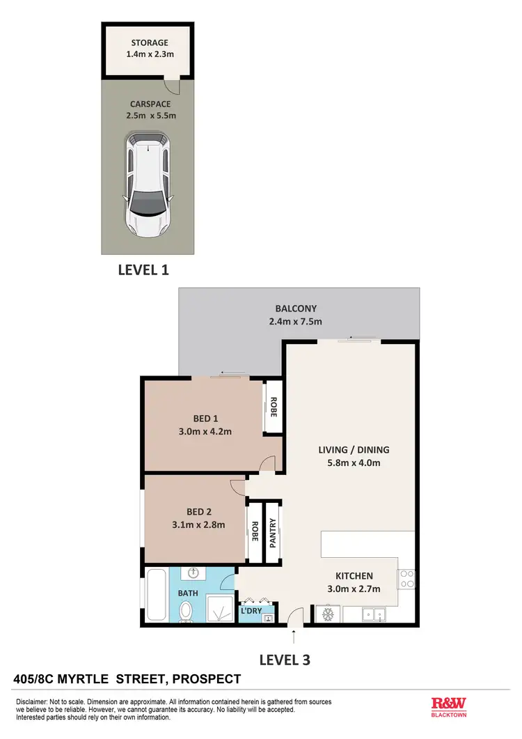 Floorplan of Homely unit listing, 405/8C Myrtle Street, Prospect NSW 2148
