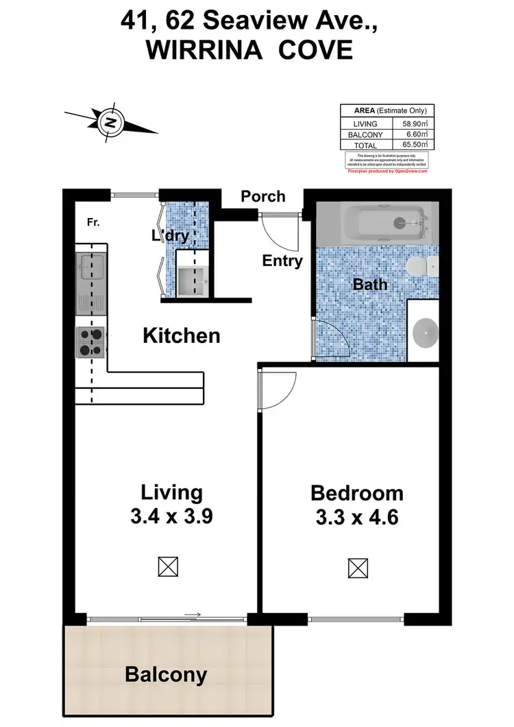 Floorplan of Homely unit listing, 41/62 Seaview Avenue, Wirrina Cove SA 5204