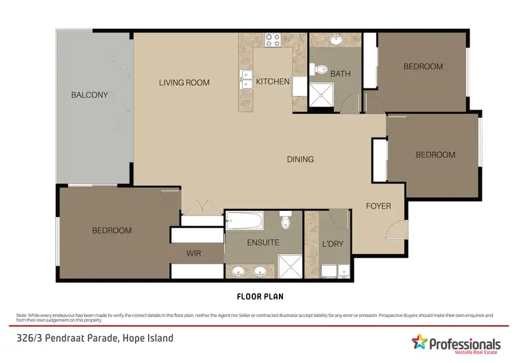 Floorplan of Homely apartment listing, 326/3 Pendraat Parade, Hope Island QLD 4212