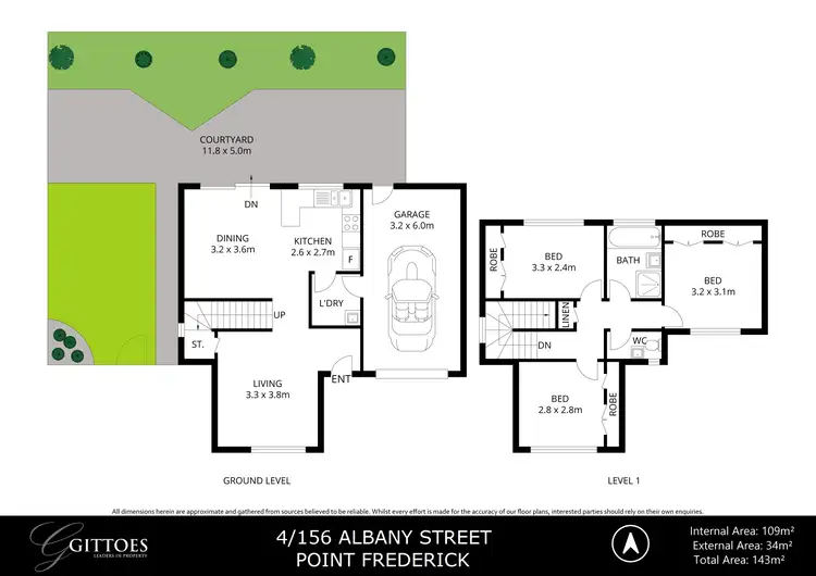 Floorplan of Homely townhouse listing, 4/156 Albany Street, Point Frederick NSW 2250