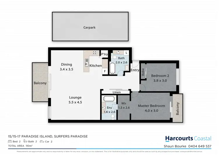 Floorplan of Homely apartment listing, 15/15-17 Paradise Island, Surfers Paradise QLD 4217