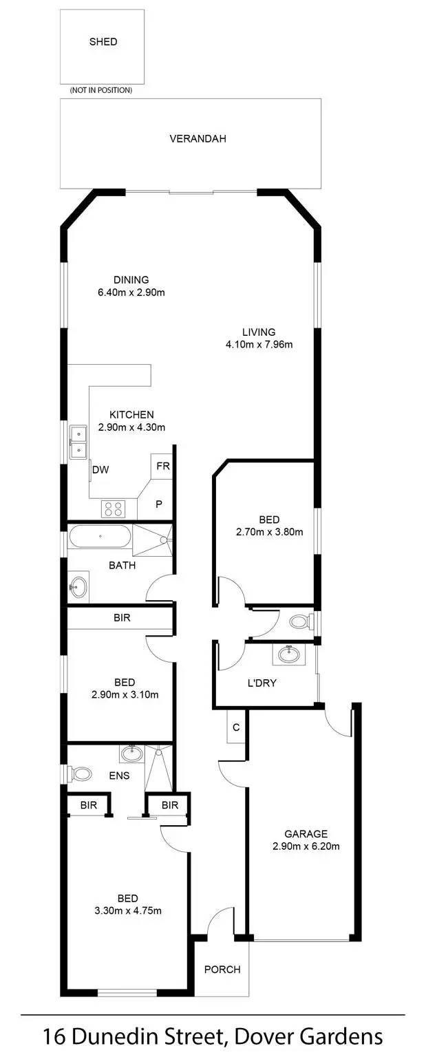 Floorplan of Homely house listing, 16 Dunedin Street, Dover Gardens SA 5048