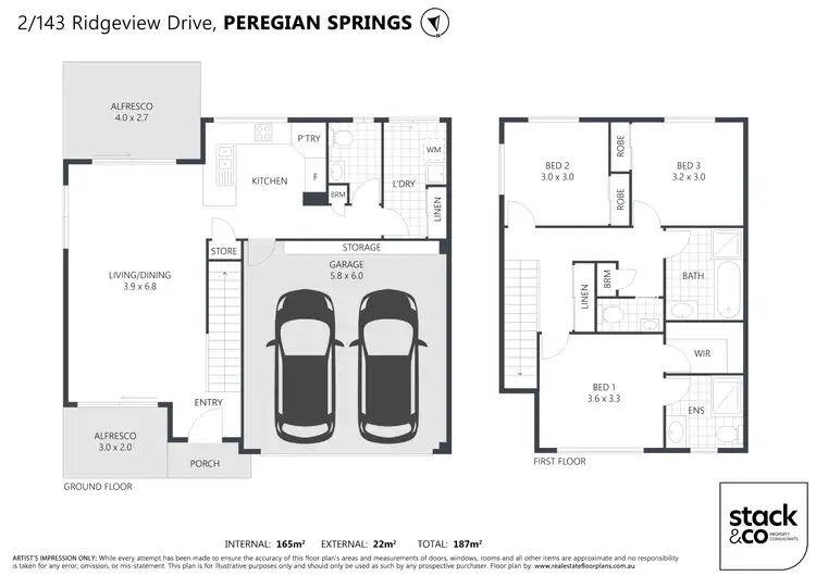 Floorplan of Homely semi-detached listing, 2/143 Ridgeview Drive, Peregian Springs QLD 4573