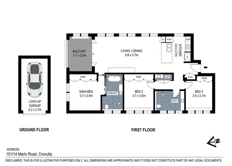 Floorplan of Homely apartment listing, 101/14 Marlo Road, Cronulla NSW 2230