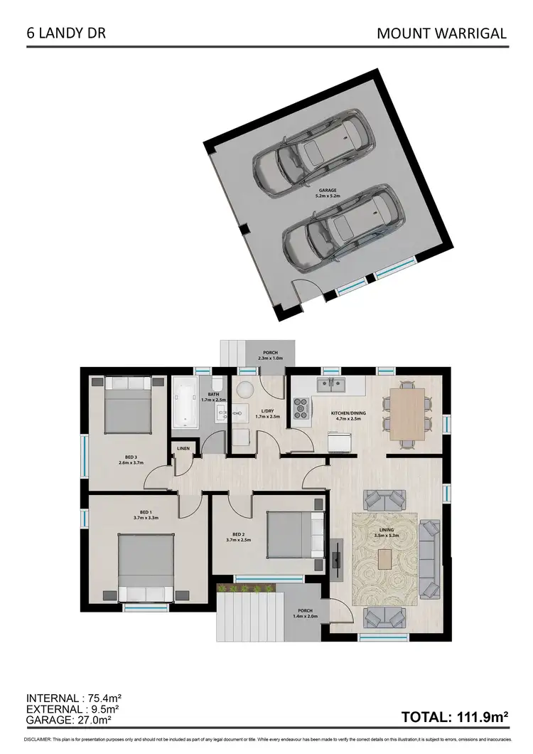 Floorplan of Homely house listing, 6 Landy Drive, Mount Warrigal NSW 2528