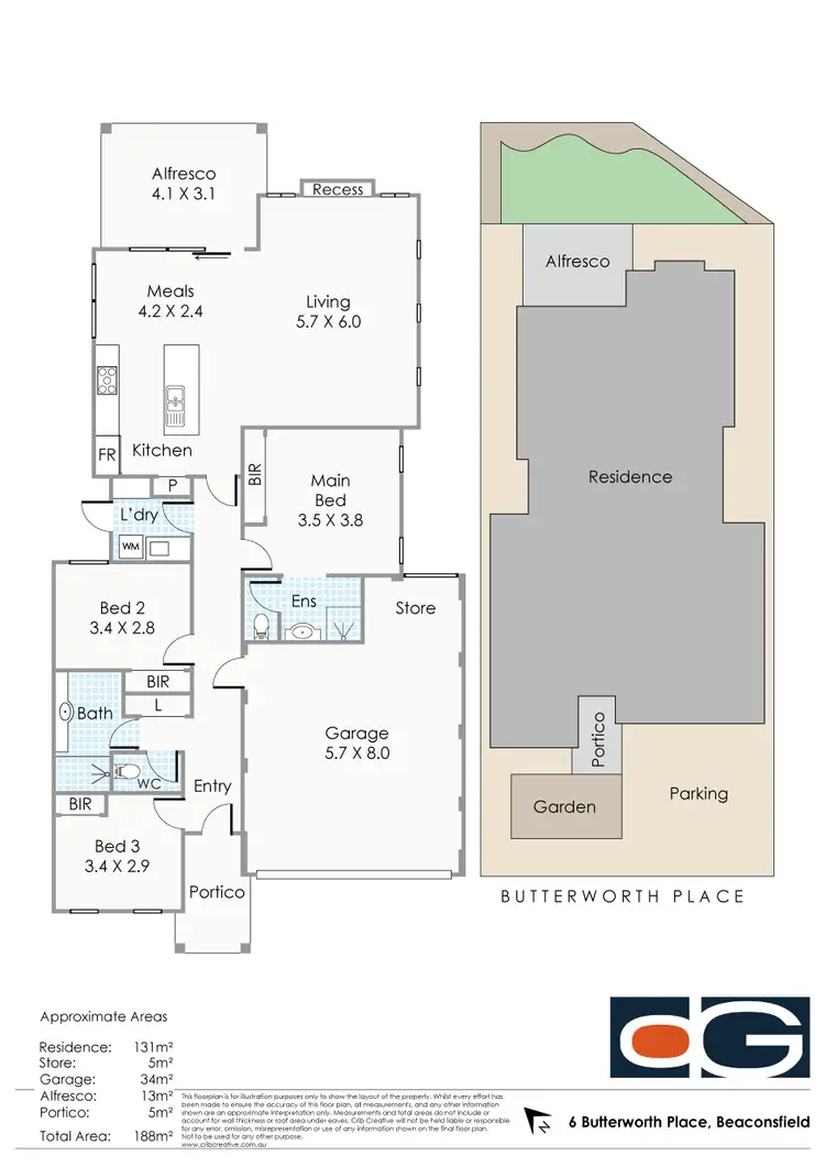 Floorplan of Homely house listing, 6 Butterworth Place, Beaconsfield WA 6162