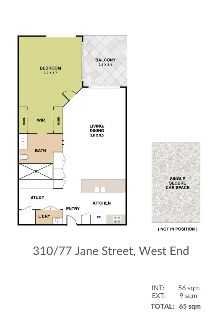 Floorplan of Homely apartment listing, 310/77 Jane Street, West End QLD 4101
