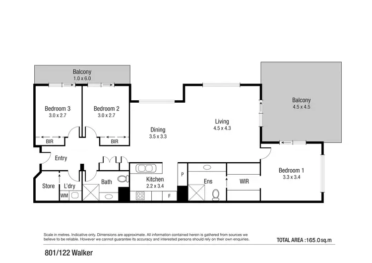 Floorplan of Homely unit listing, 801/122 Walker, Townsville City QLD 4810