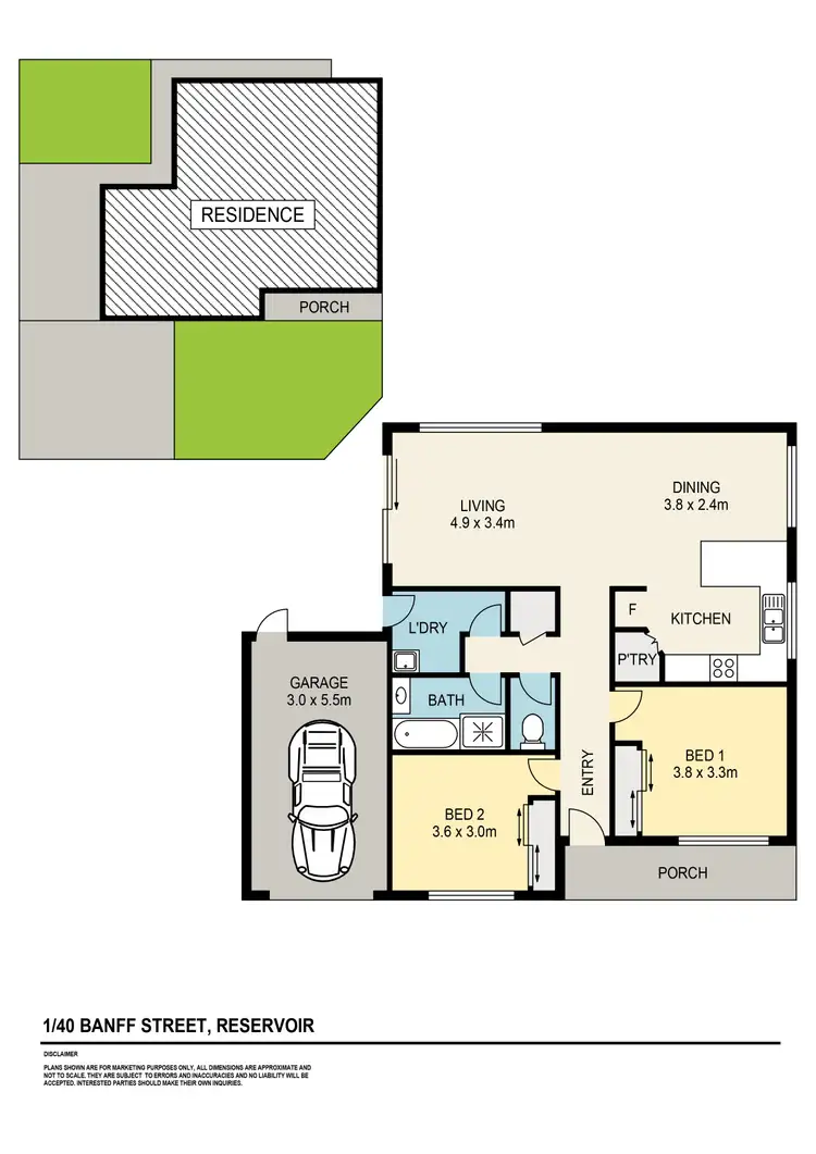 Floorplan of Homely unit listing, 1/40 Banff Street, Reservoir VIC 3073