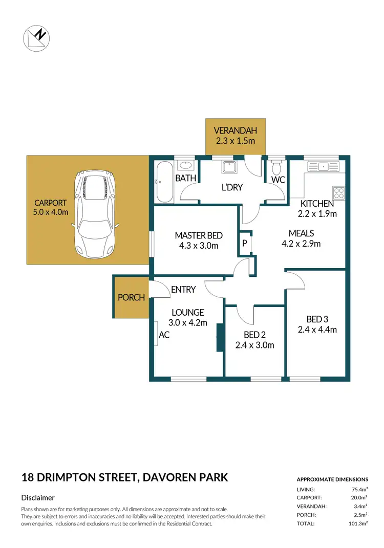 Floorplan of Homely house listing, 18 Drimpton Street, Davoren Park SA 5113