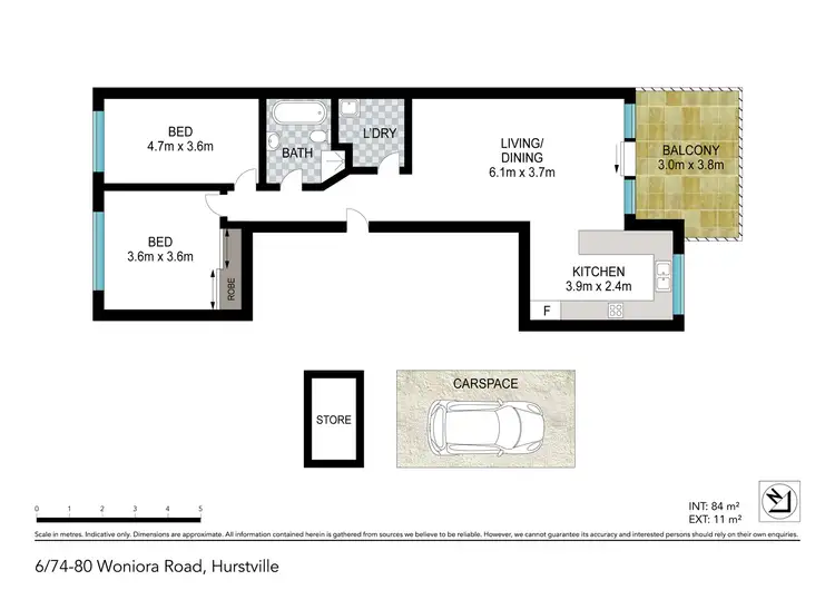 Floorplan of Homely apartment listing, 6/74-80 Woniora Road, Hurstville NSW 2220