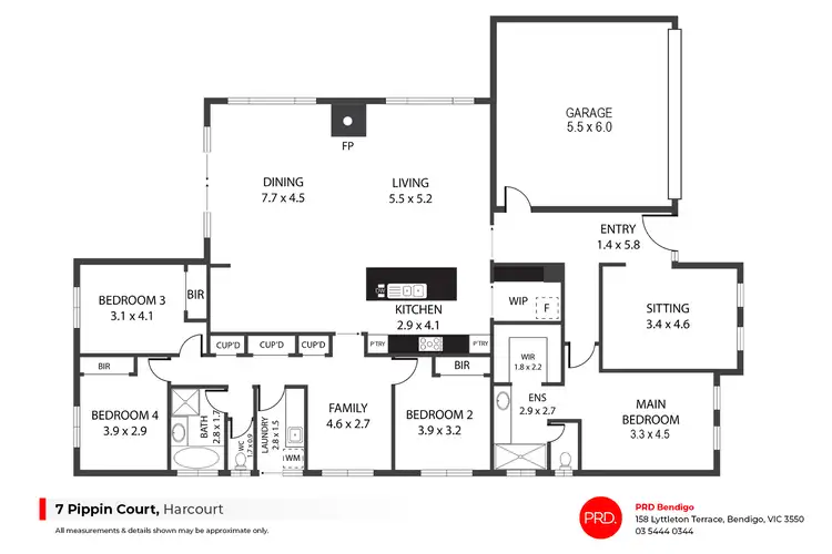 Floorplan of Homely house listing, 7 Pippin Court, Harcourt VIC 3453