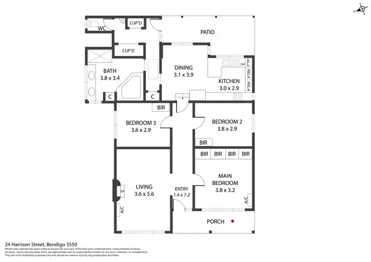 Floorplan of Homely house listing, 24 Harrison Street, Bendigo VIC 3550