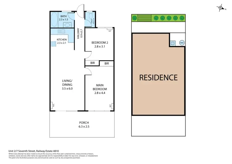 Floorplan of Homely unit listing, 2/7 Seventh Street, Railway Estate QLD 4810