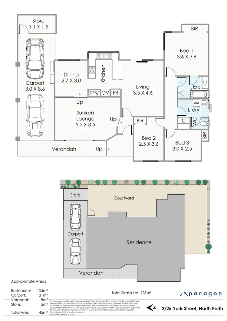 Floorplan of Homely villa listing, 2/25 York Street, North Perth WA 6006