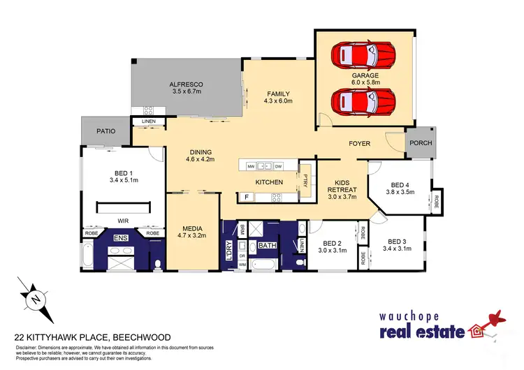Floorplan of Homely rural property listing, 22 Kittyhawk Place, Beechwood NSW 2446