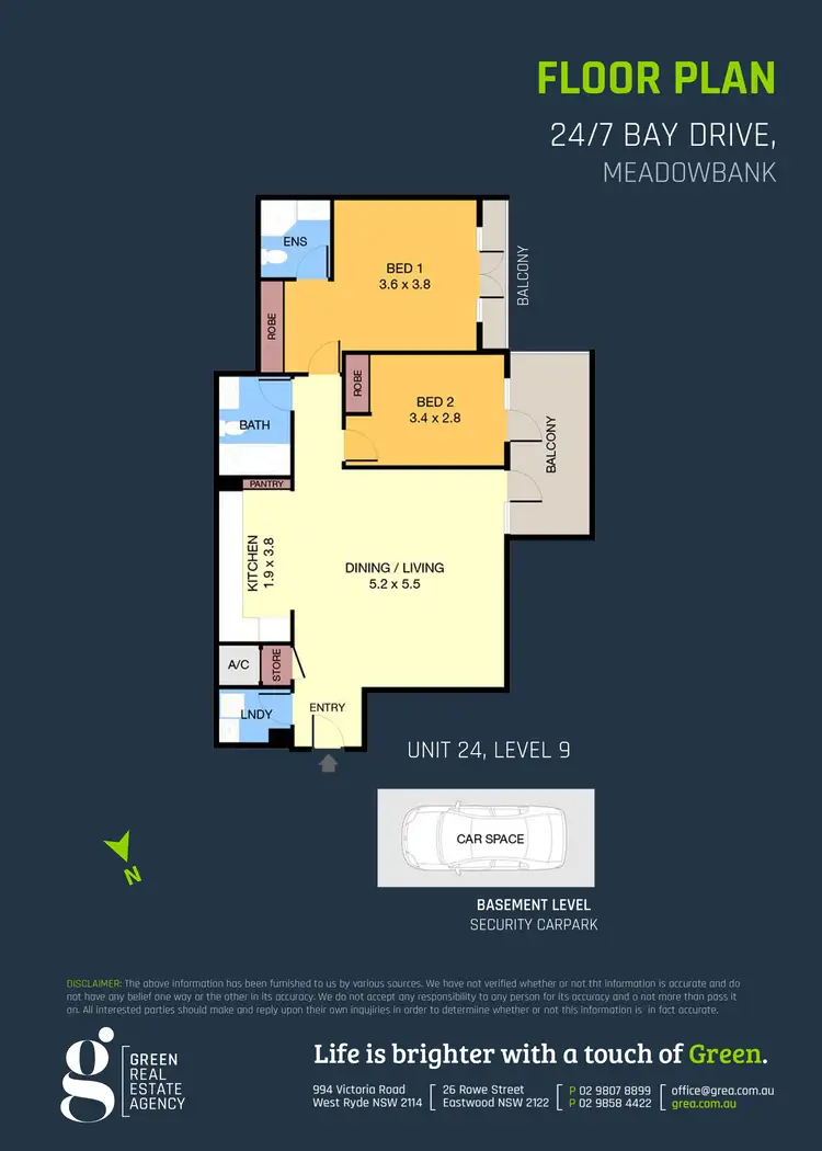 Floorplan of Homely apartment listing, 24/7 Bay Drive, Meadowbank NSW 2114
