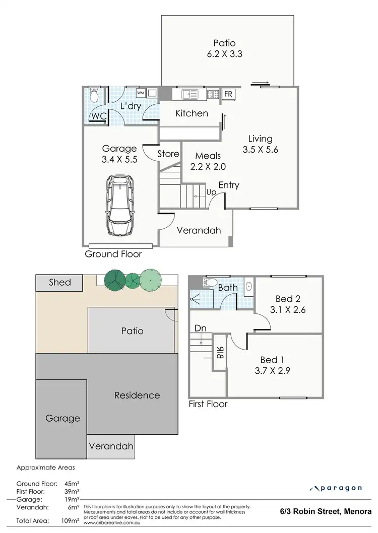 Floorplan of Homely villa listing, 6/3 Robin Street, Menora WA 6050