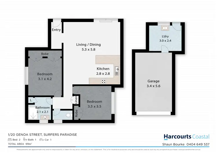 Floorplan of Homely apartment listing, 1/20 Genoa Street, Surfers Paradise QLD 4217