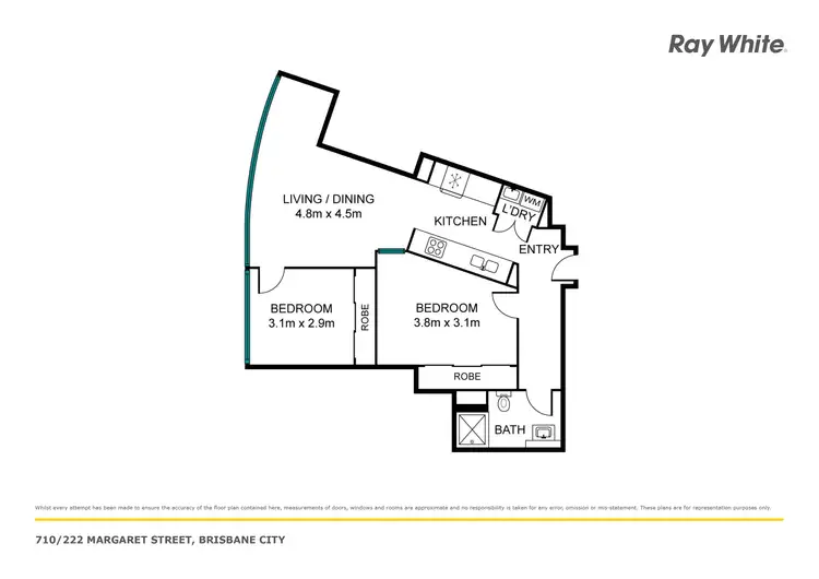 Floorplan of Homely apartment listing, 710/222 Margaret Street, Brisbane City QLD 4000