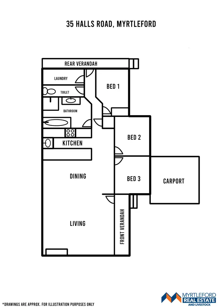 Floorplan of Homely house listing, 35 Halls Road, Myrtleford VIC 3737