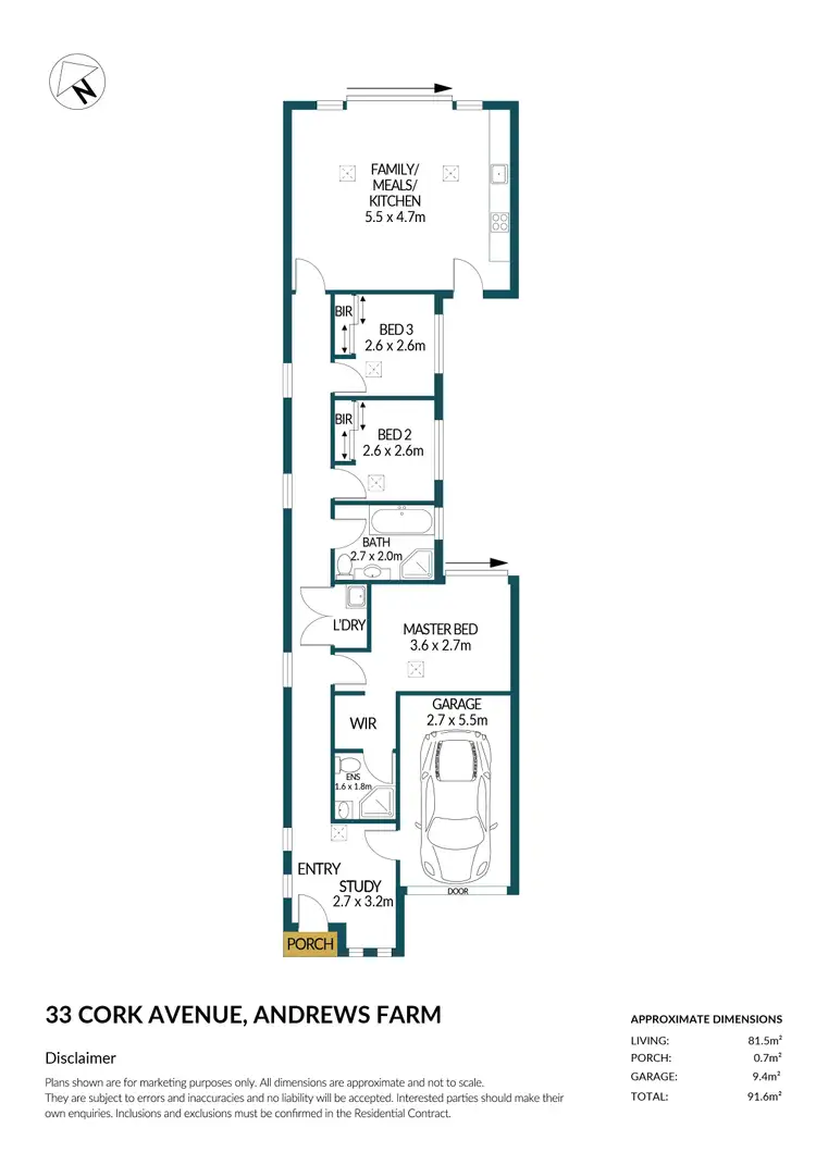 Floorplan of Homely house listing, 33 Cork Avenue, Andrews Farm SA 5114
