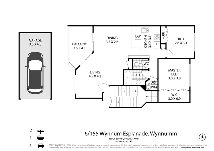 Floorplan of Homely unit listing, 6/155 Wynnum Esplanade, Wynnum QLD 4178