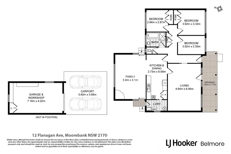 Floorplan of Homely house listing, 12 Flanagan Avenue, Moorebank NSW 2170